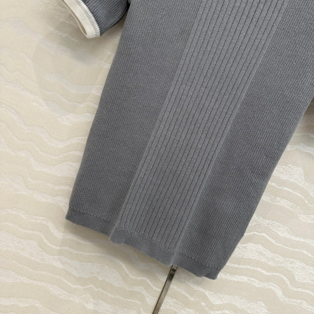 CC Knitted T-Shirt Gray Cotton