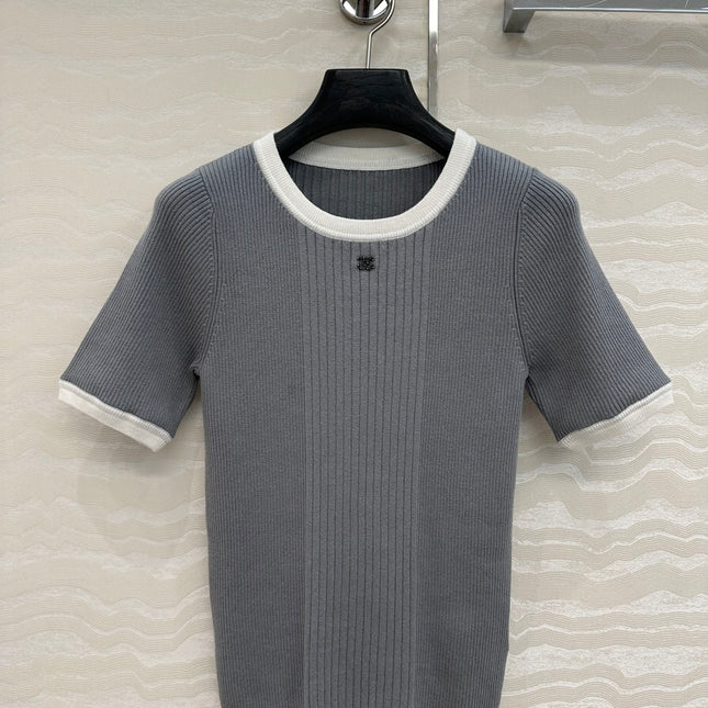 CC Knitted T-Shirt Gray Cotton