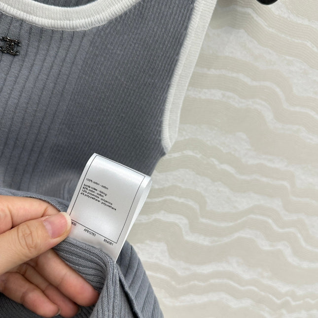 CC Knitted Vest Gray Cotton