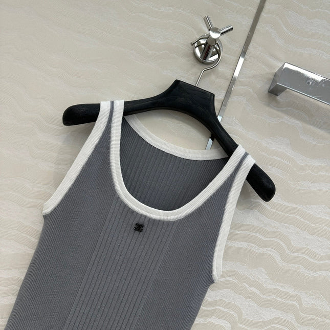 CC Knitted Vest Gray Cotton