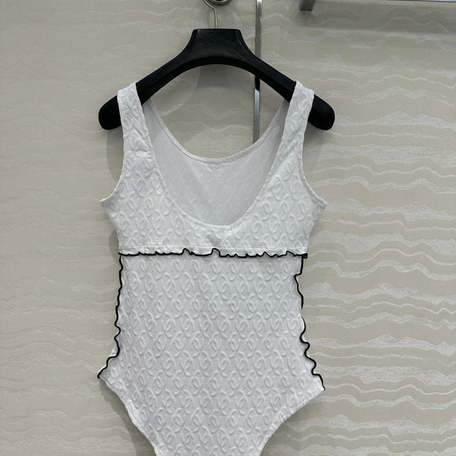 CC One-piece Swimsuit White Polyamide
