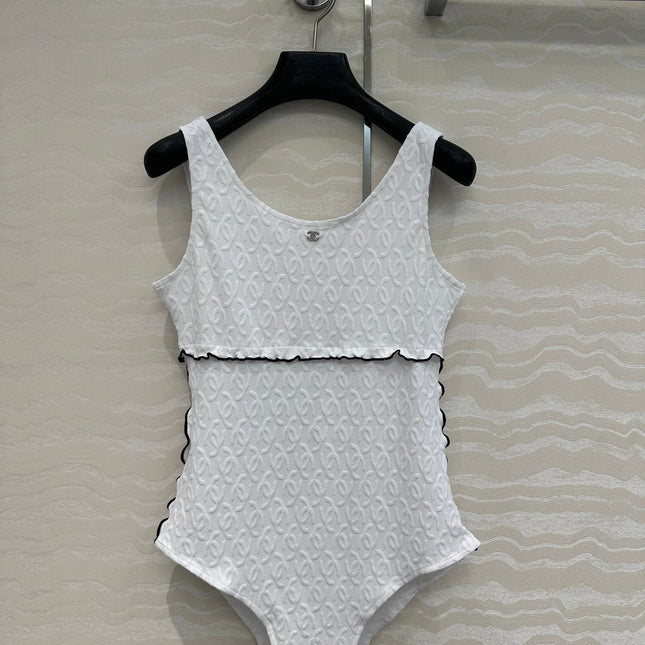 CC One-piece Swimsuit White Polyamide