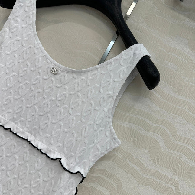 CC One-piece Swimsuit White Polyamide
