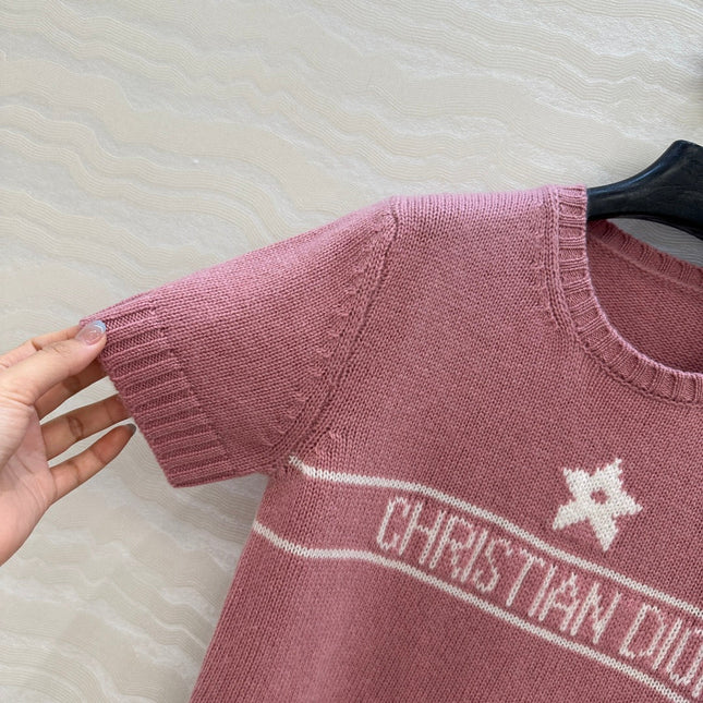 DIOR SHORT-SLEEVE CASHMERE SWEATER 264916