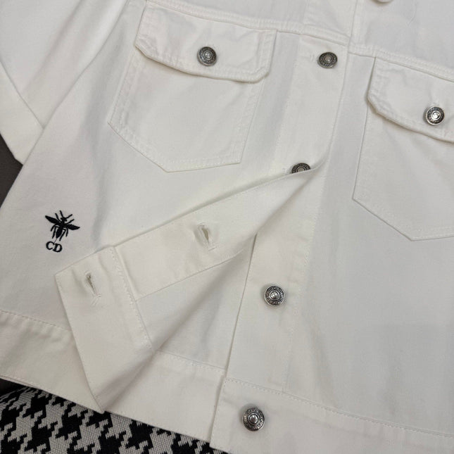 DIOR WHITE SHORT-SLEEVE DENIM JACKET