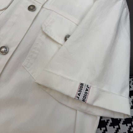 DIOR WHITE SHORT-SLEEVE DENIM JACKET