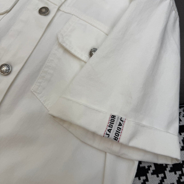 DIOR WHITE SHORT-SLEEVE DENIM JACKET