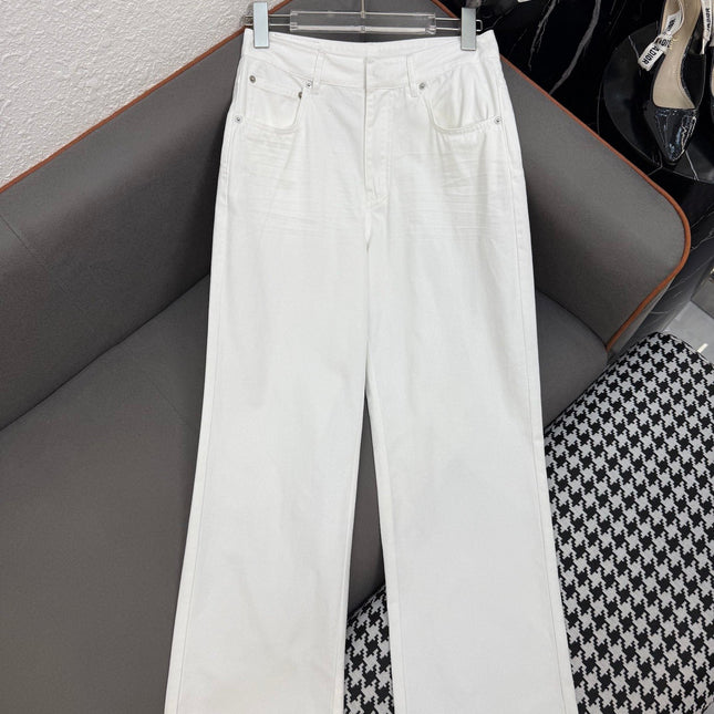 DIOR WHITE STRAIGHT-LEG JEANS