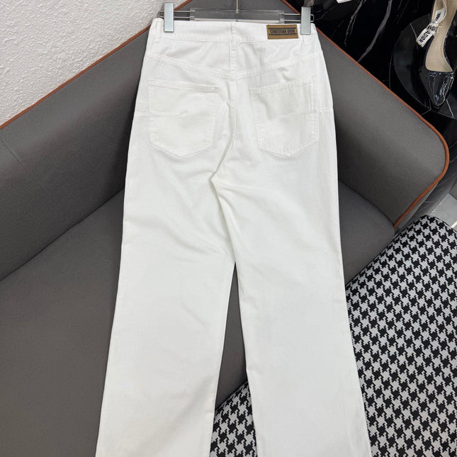 DIOR WHITE STRAIGHT-LEG JEANS