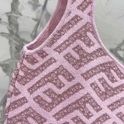FEND 25S JACQUARD KNITTED VEST DRESS 264239