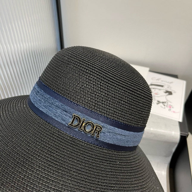 HAT IN BLACK RAFFIA MIX DENIM 653574