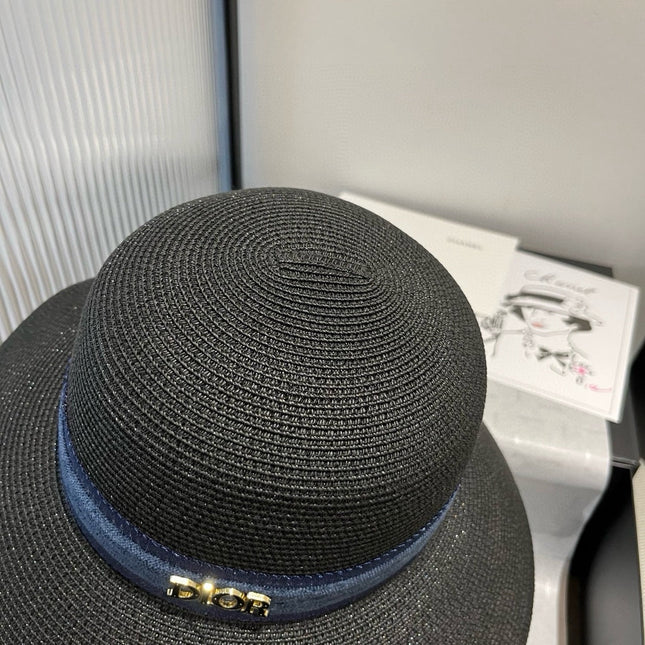 HAT IN BLACK RAFFIA MIX DENIM 653574