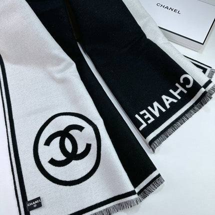 CHANEL 25S SCARF 195 IN CASHMERE WOOL 709604