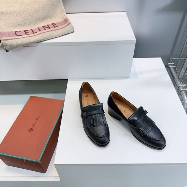 LP 25S PENNAN FRINGE LOAFER 35MM IN BLACK CALFSKIN