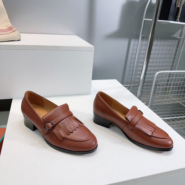 LP 25S PENNAN FRINGE LOAFER 35MM IN GLAZED HONEY CALFSKIN