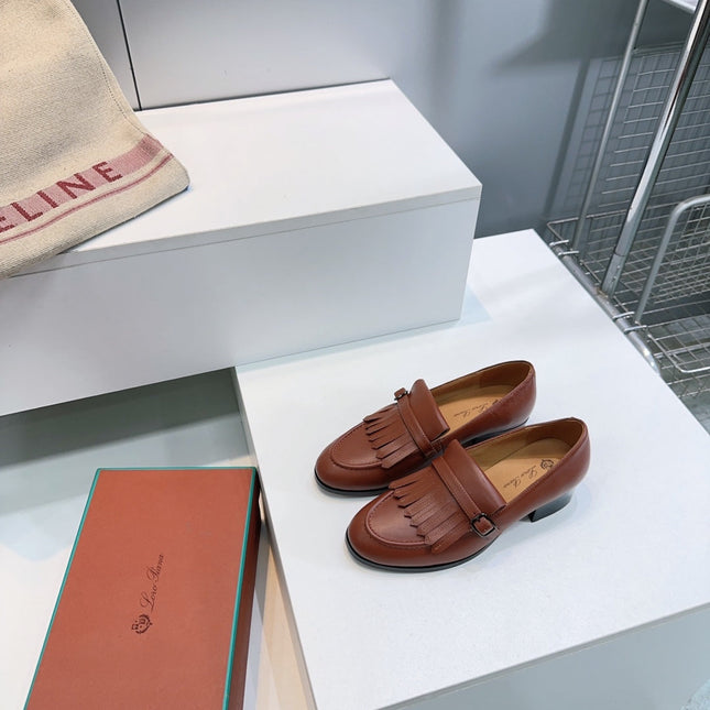 LP 25S PENNAN FRINGE LOAFER 35MM IN GLAZED HONEY CALFSKIN