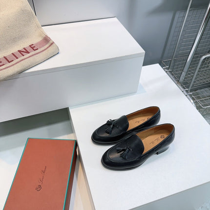 LP 25S SERGE TASSEL LOAFER 35MM IN BLACK CALFSKIN