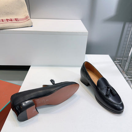 LP 25S SERGE TASSEL LOAFER 35MM IN BLACK CALFSKIN