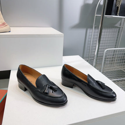 LP 25S SERGE TASSEL LOAFER 35MM IN BLACK CALFSKIN
