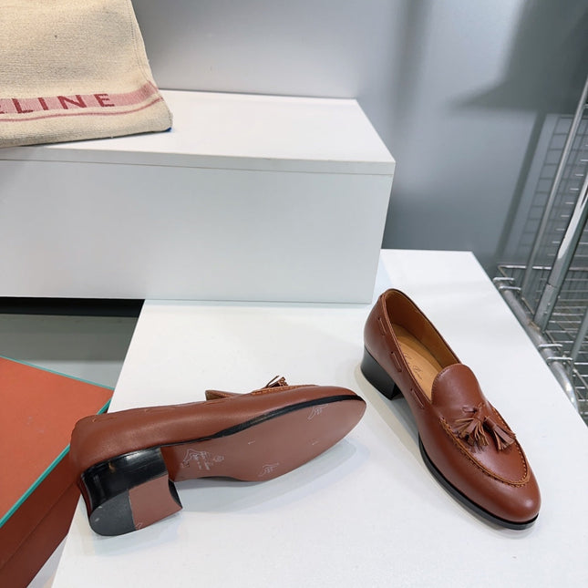 LP 25S SERGE TASSEL LOAFER 35MM IN GLAZED HONEY CALFSKIN