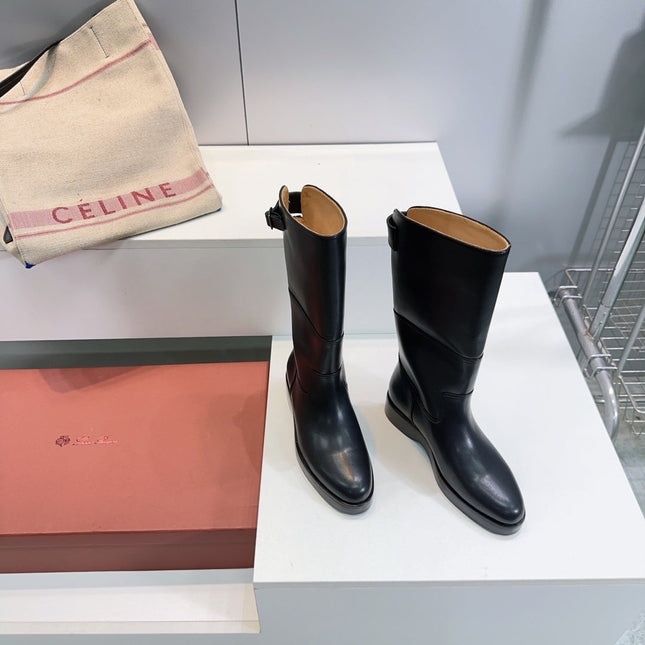 LP 25S LUPO BOOT IN BLACK CALFSKIN