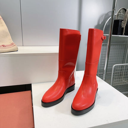 LP 25S LUPO BOOT IN VERMILION CALFSKIN