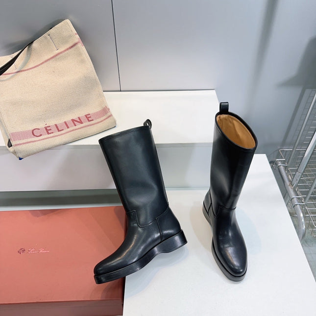 LP 25S JOHN BOOT IN BLACK CALFSKIN