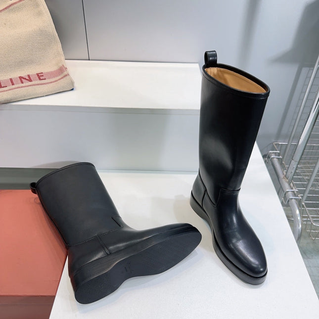 LP 25S JOHN BOOT IN BLACK CALFSKIN