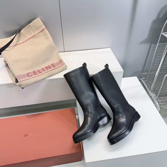 LP 25S JOHN BOOT IN BLACK CALFSKIN