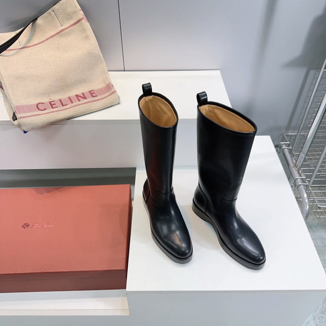 LP 25S JOHN BOOT IN BLACK CALFSKIN