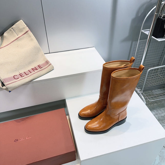 LP 25S JOHN BOOT IN BURNT ORANGE CALFSKIN