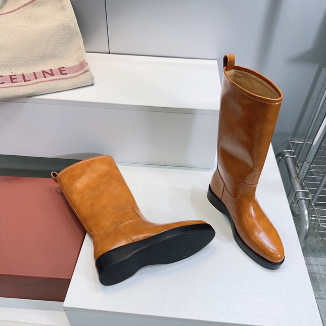 LP 25S JOHN BOOT IN BURNT ORANGE CALFSKIN