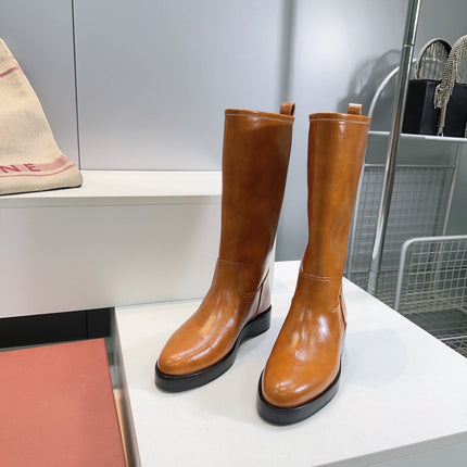 LP 25S JOHN BOOT IN BURNT ORANGE CALFSKIN