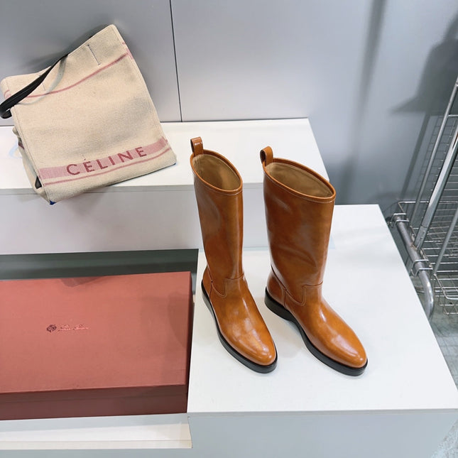 LP 25S JOHN BOOT IN BURNT ORANGE CALFSKIN