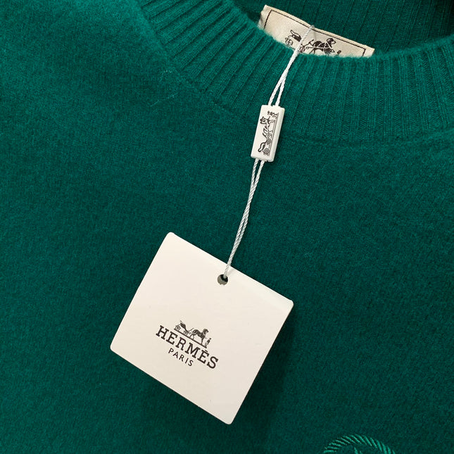 HERMES 25S LONG-SLEEVE KNITTED CREW NECK SWEATER 179