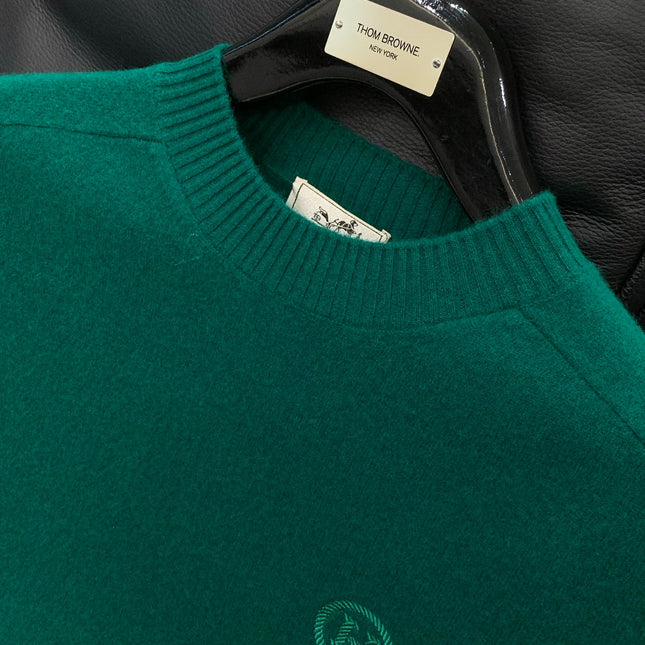 HERMES 25S LONG-SLEEVE KNITTED CREW NECK SWEATER 179