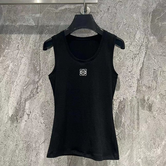 Anagram Tank Top Black Cotton