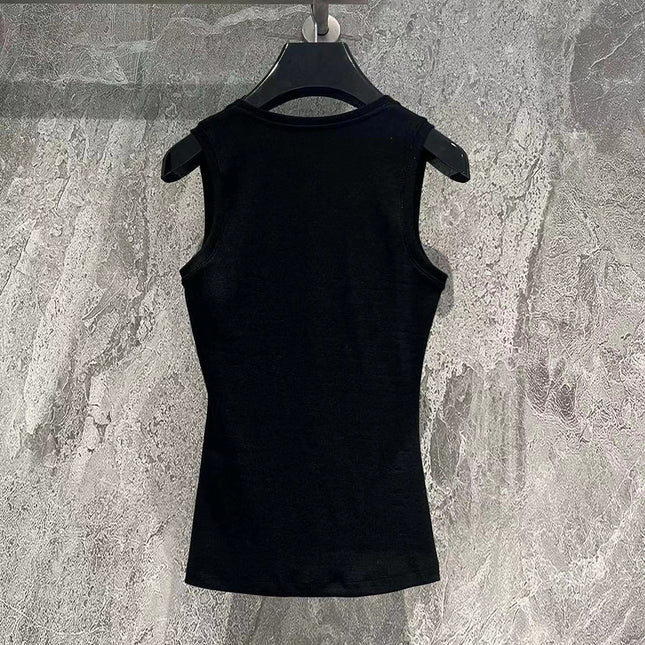 Anagram Tank Top Black Cotton