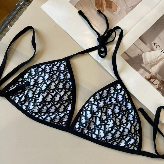 CD Oblique Bikini Navy Blue Polyamide