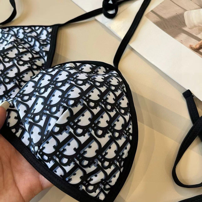 CD Oblique Bikini Navy Blue Polyamide