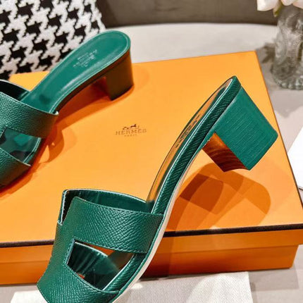 0ASIS SANDAL EPSOM CALFSKIN DARK GREEN