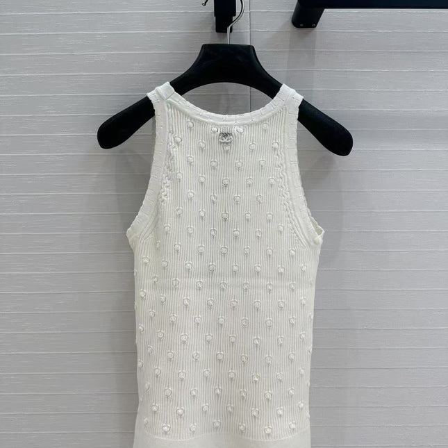 CC 25 White Knitted Tank Top