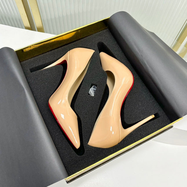 KATE PUMPS BEIGE PATENT CALFSKIN