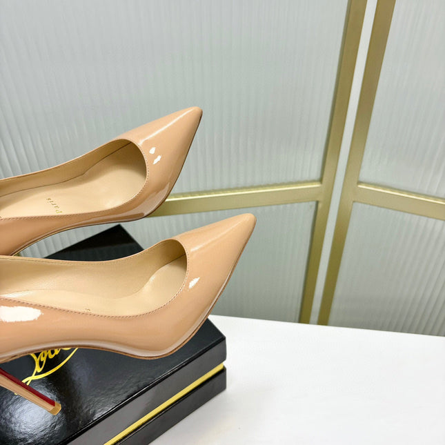 KATE PUMPS BEIGE PATENT CALFSKIN