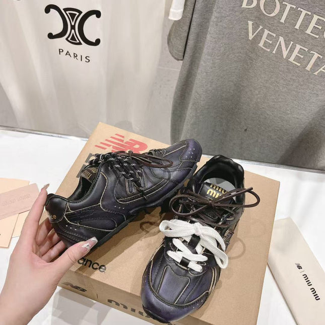 NBxMIU SNEAKER 530 IN BLACK CALFSKIN