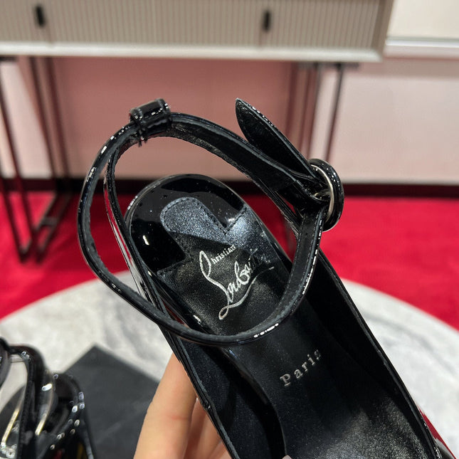 CL MISS SAB IN BLACK PATENT RED SOLE PUMPS