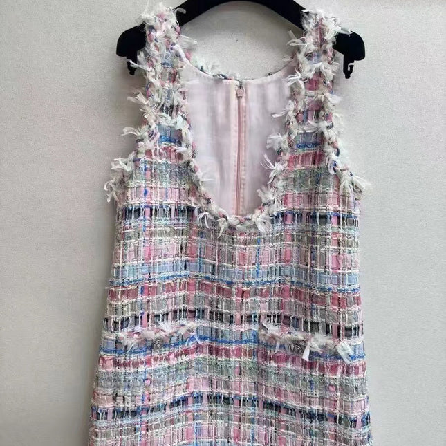 CC V-Shift Dress Multicolor Tweed