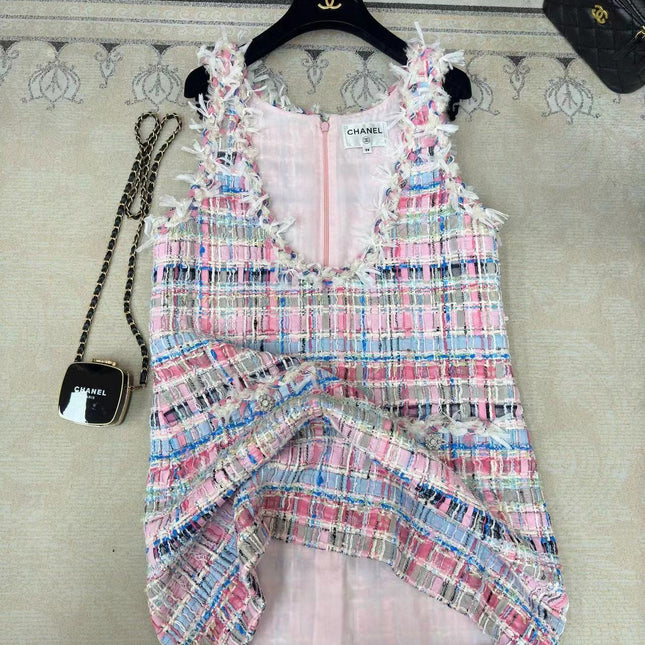 CC V-Shift Dress Multicolor Tweed