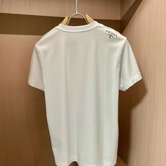 PRADA T-SHIRT WHITE COTTON 742153
