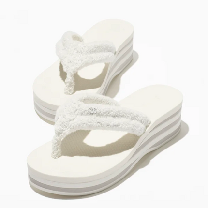 THONG SANDALS IN WHITE COTTON